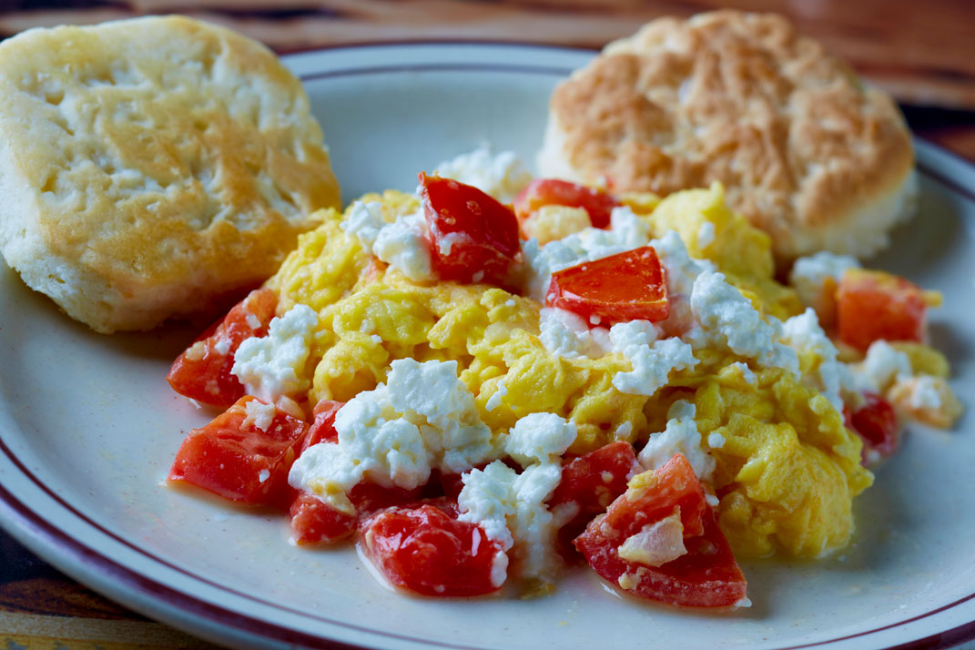 Pocahontas Pancakes Eggs with Biscuits